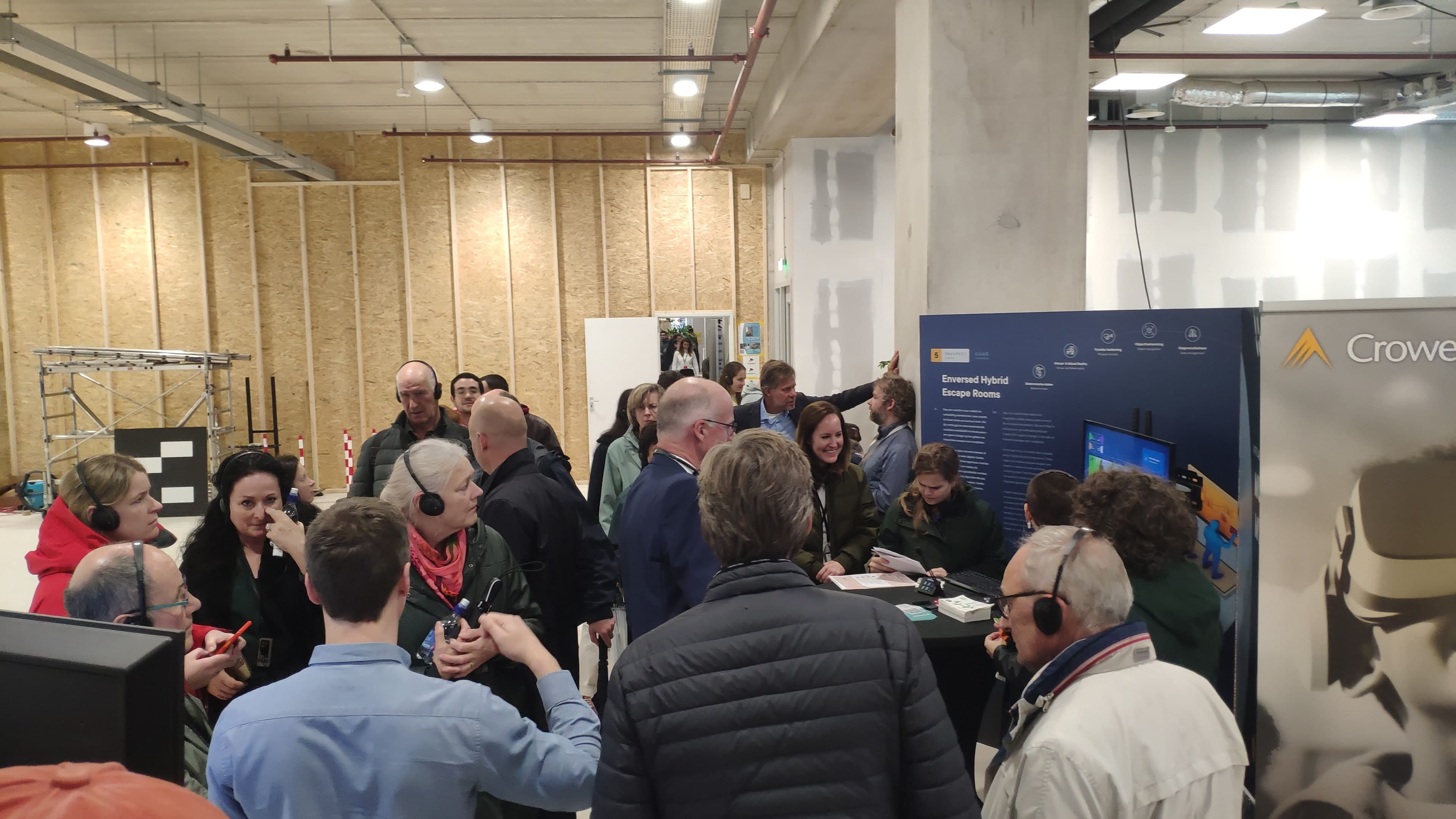 Visitors gathered around the Enversed stand at Dutch Design Week 2023.