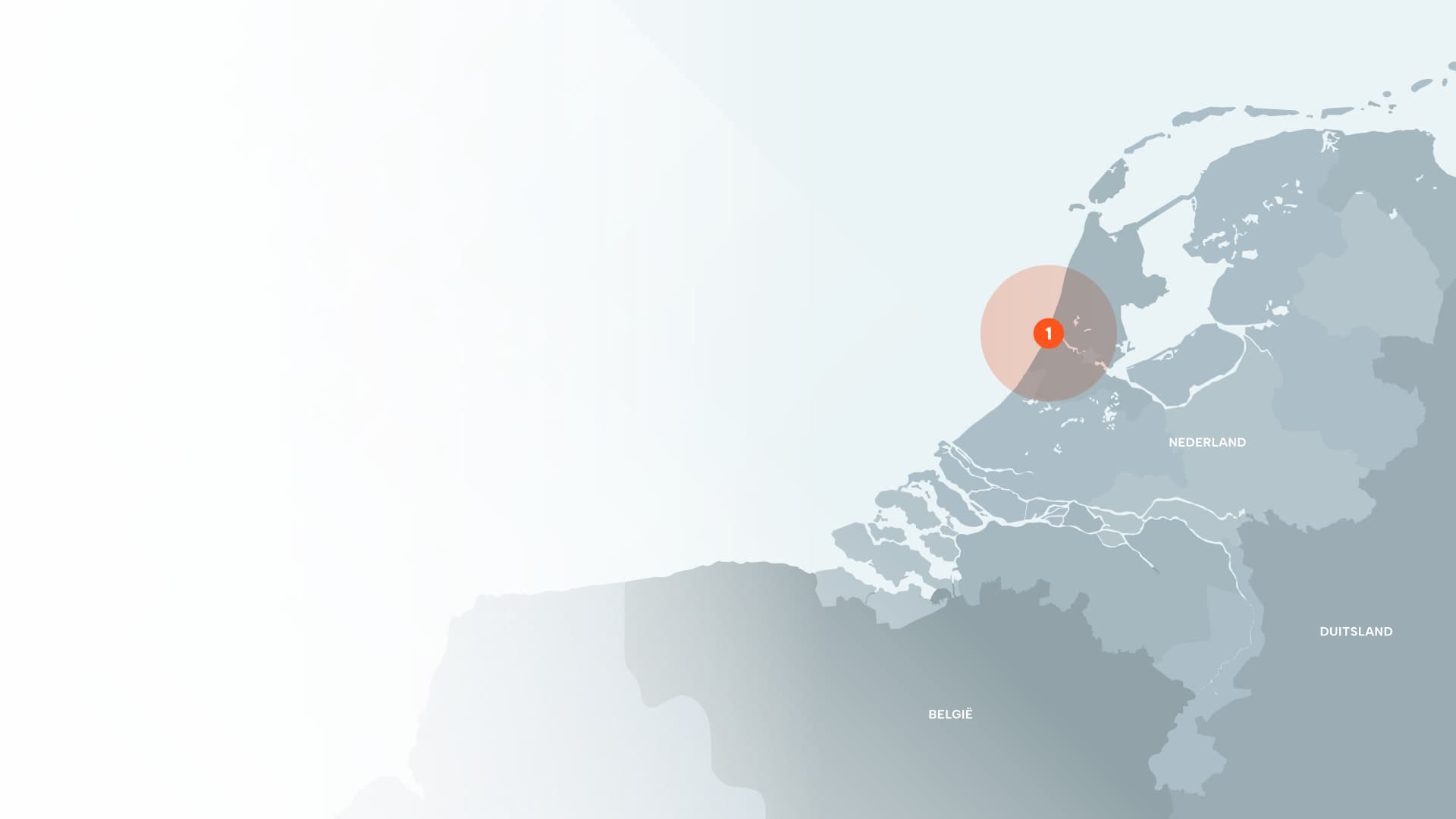 The Beeldtafel zoomed into the Netherlands, one level down from the global map.