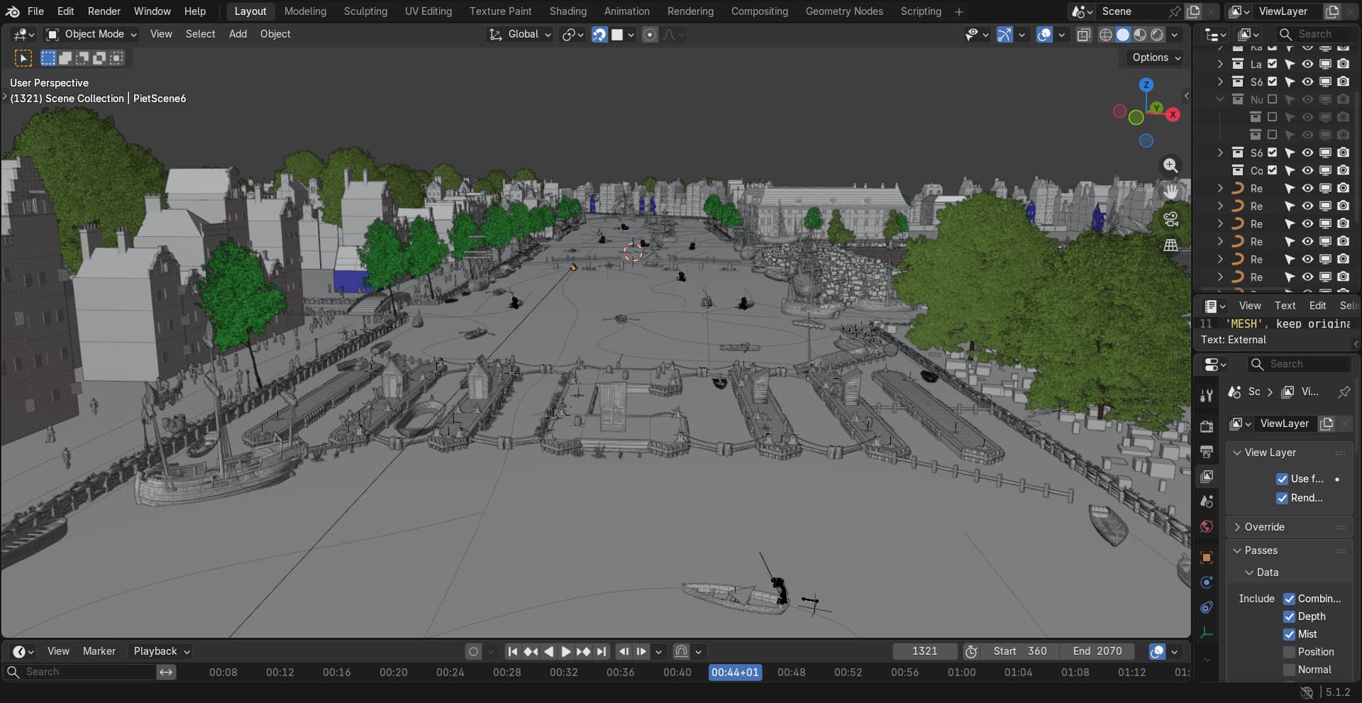 An early blockout of the canal basin, before the moored barges and surrounding buildings were finished.